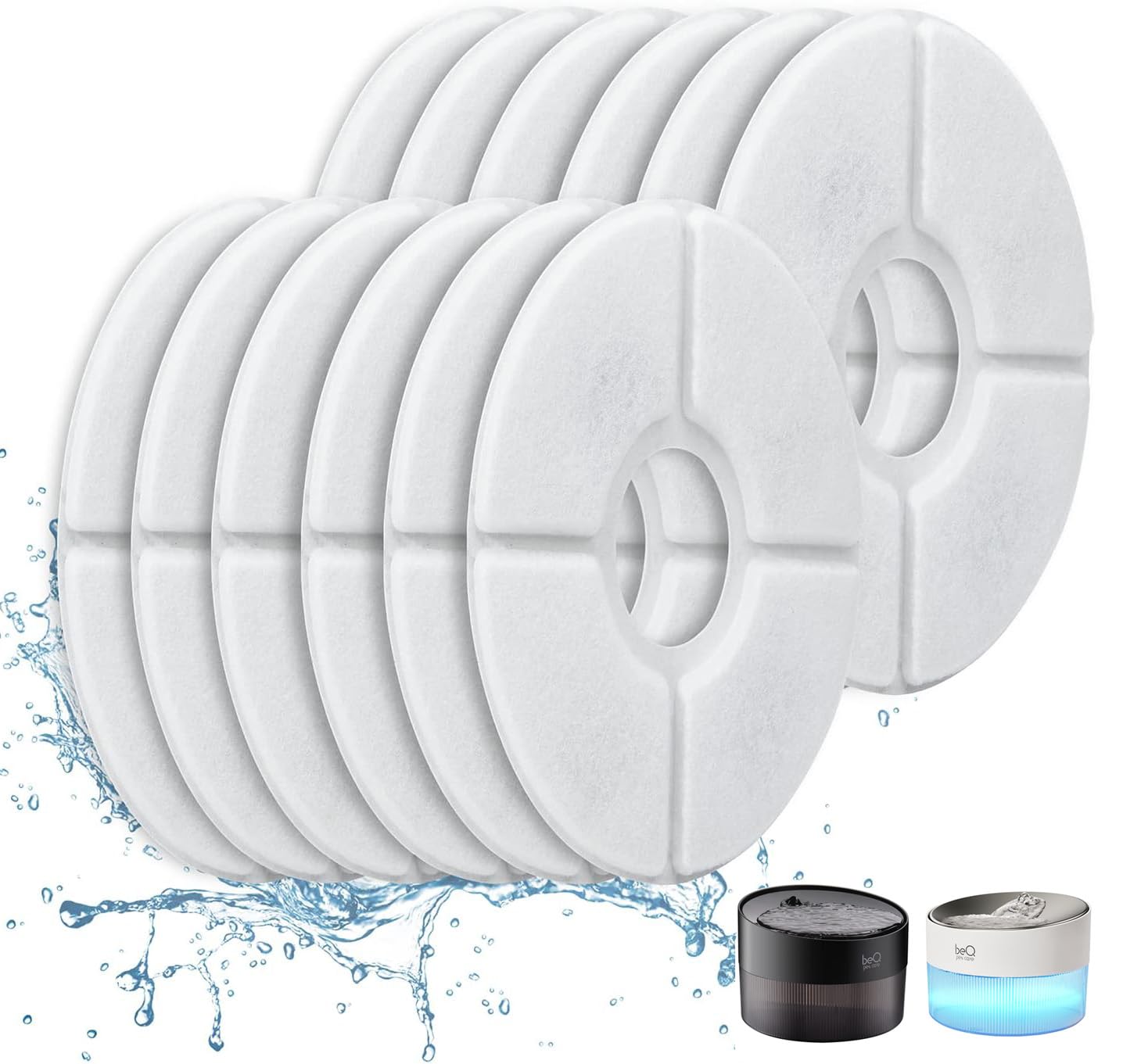 BEQ E1 Infinity cat fountain replacement filters 12-pack ensuring clean water for pets