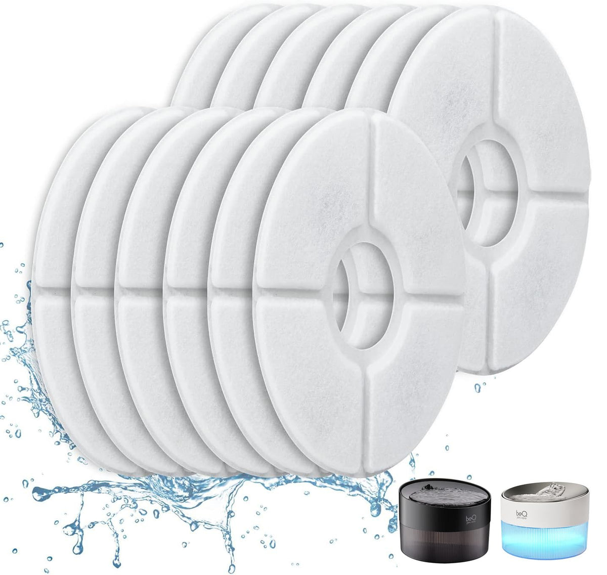 BEQ E1 Infinity cat fountain replacement filters 12-pack ensuring clean water for pets