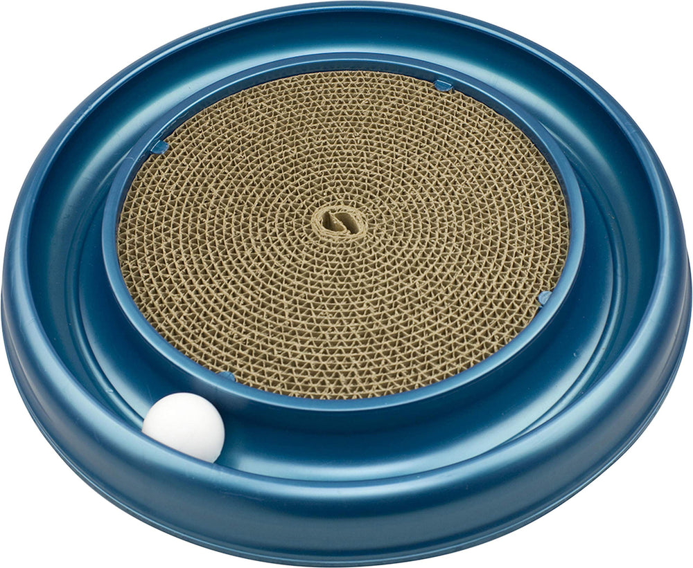 Bergan Coastal Pet Turbo Scratcher ball-track view promotes active play.