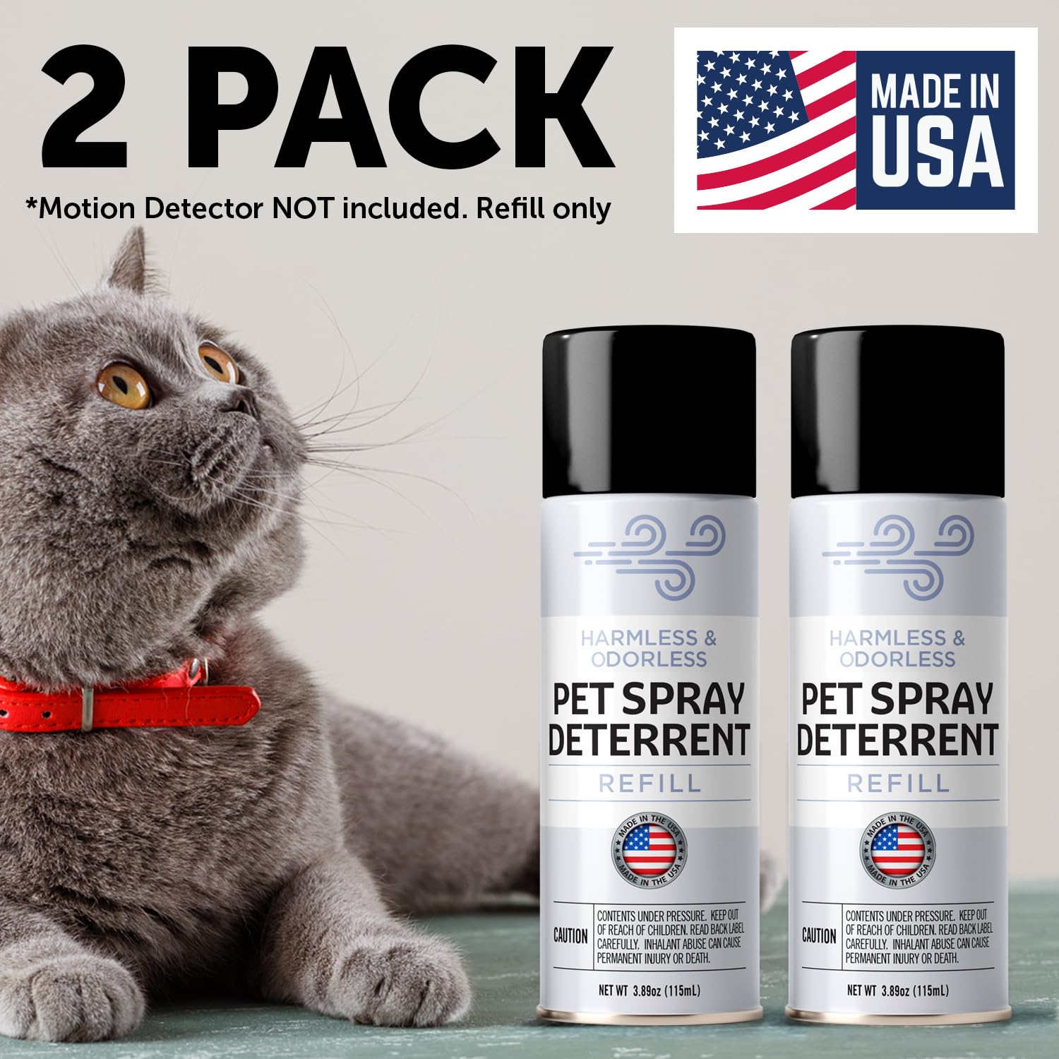 Odorless, non-flammable Berkland deterrent for pet-free zones.