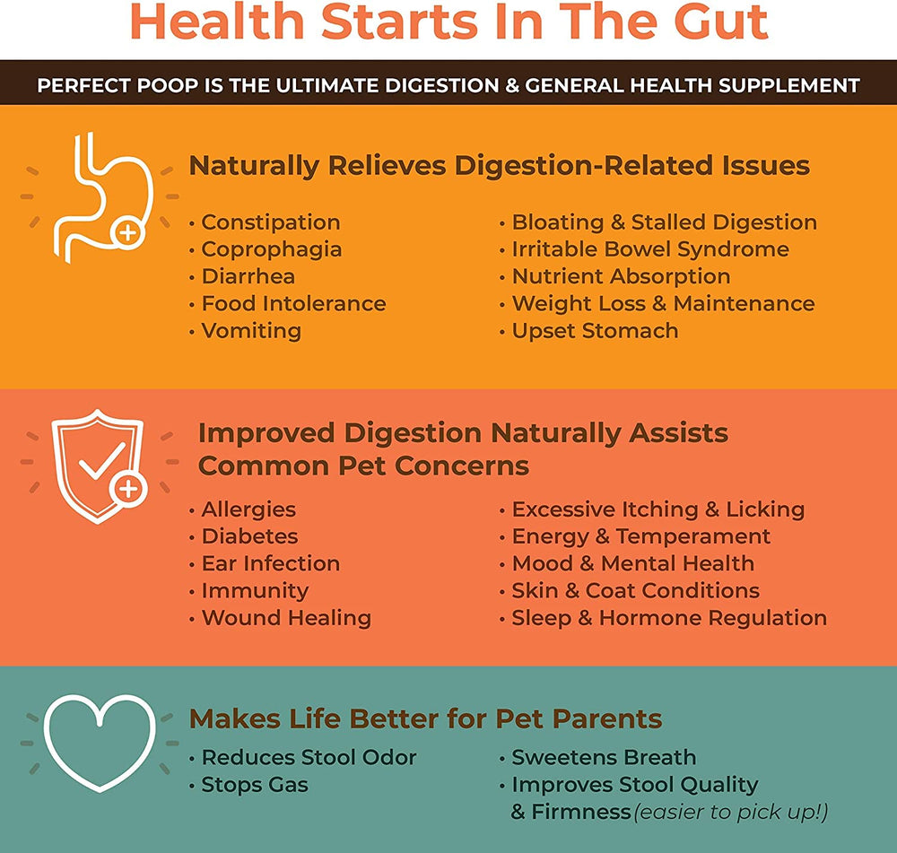 Bernie's Perfect Poop prebiotics-probiotics-enzymes-ingredients label shows gut-friendly blend