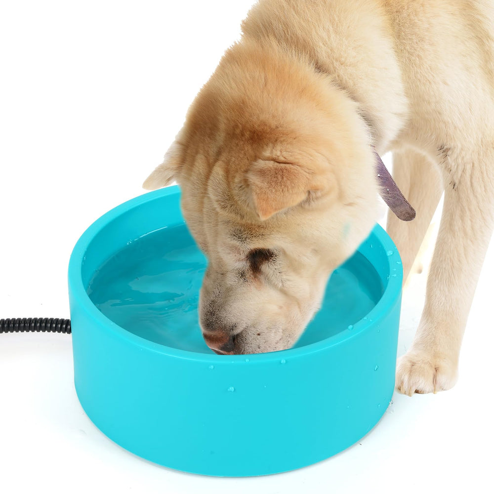 Berverra heated bowl outdoors 3.2L keeps water ice-free for winter outdoor pets.