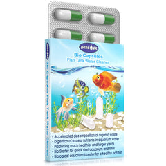 Beseder Bio Capsules packaging close-up shows filtration support for home aquariums.