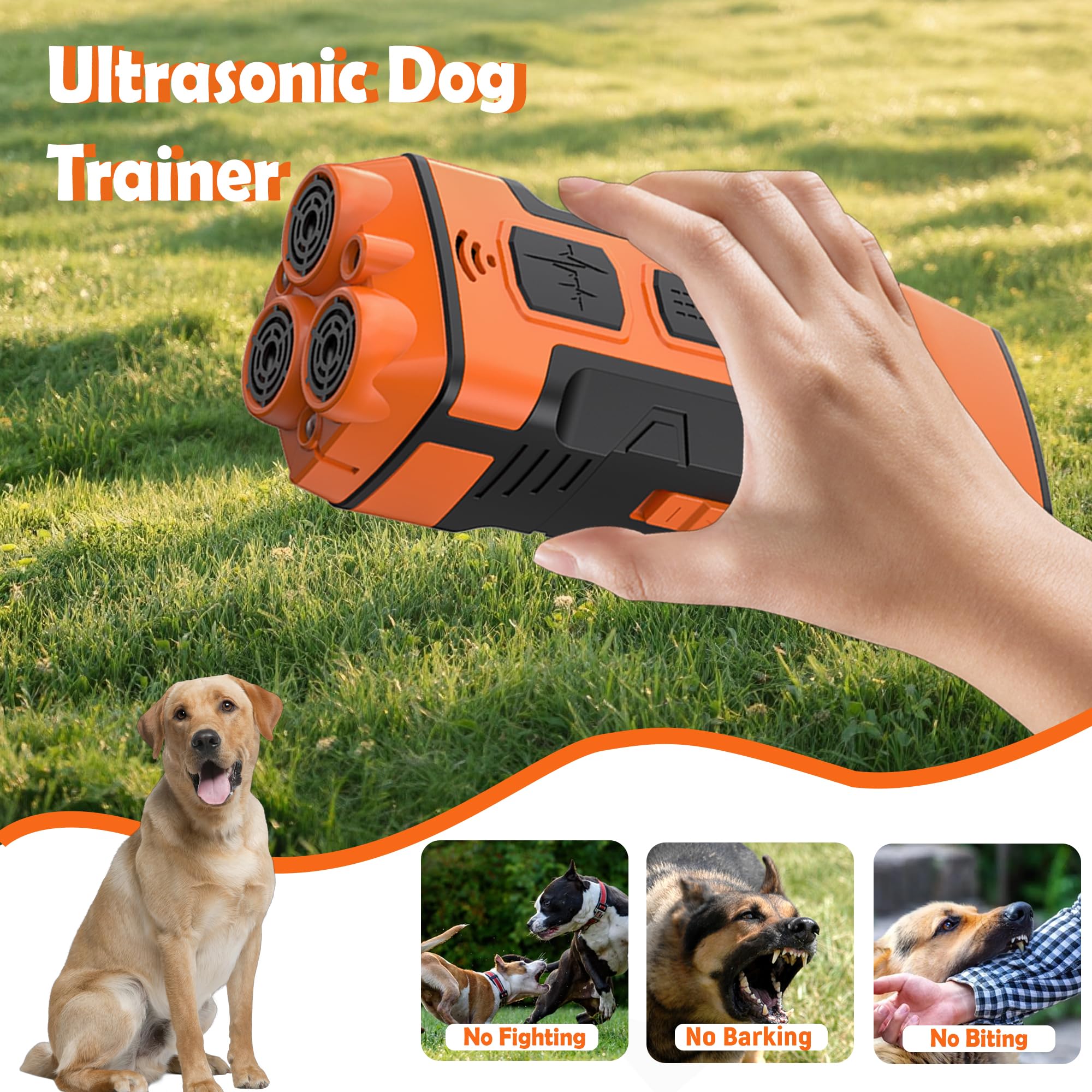 BESHAARK 5 in 1 sonic bark deterrent side buttons highlight easy-control design for quick training.