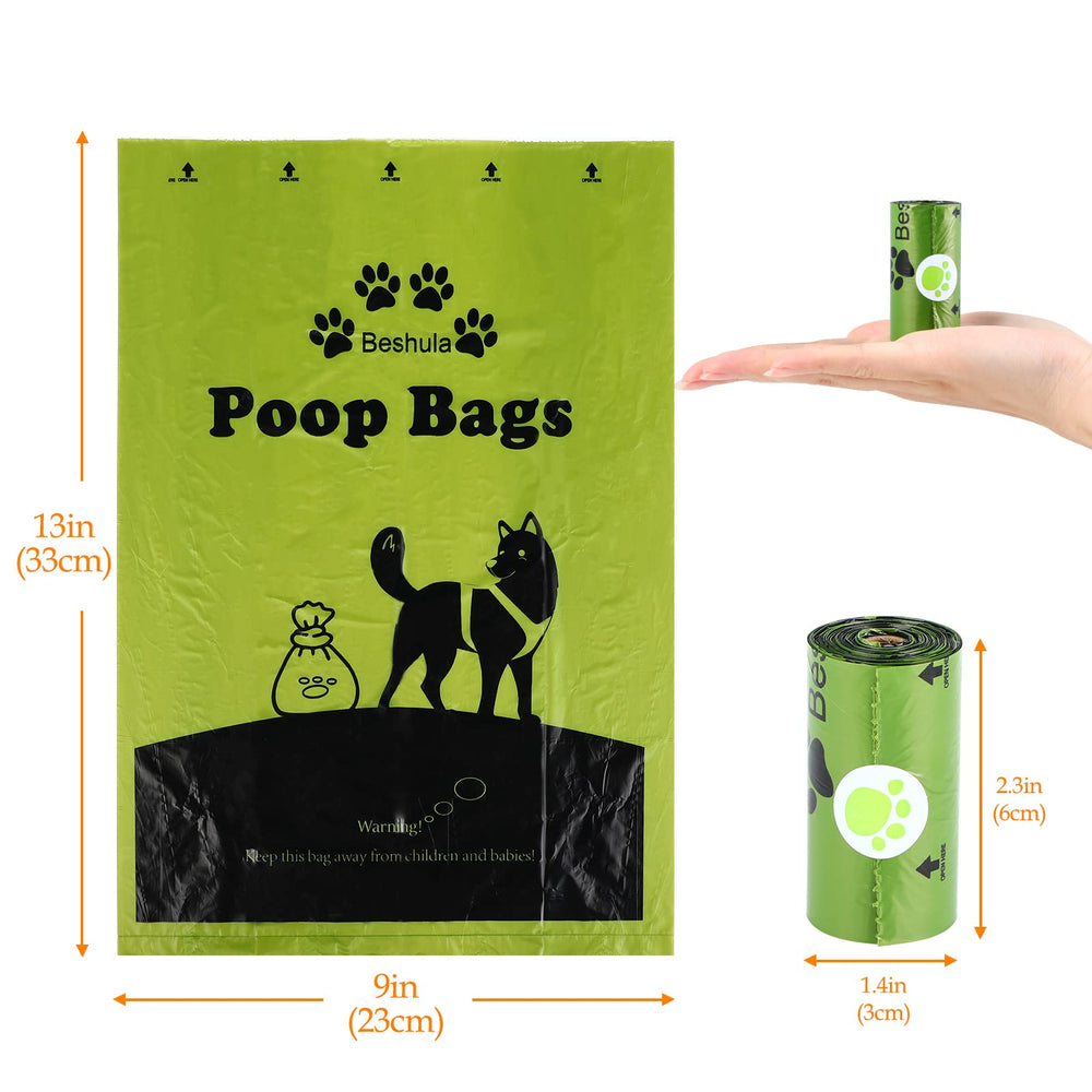 Beshula dispenser on leash system keeps bags accessible