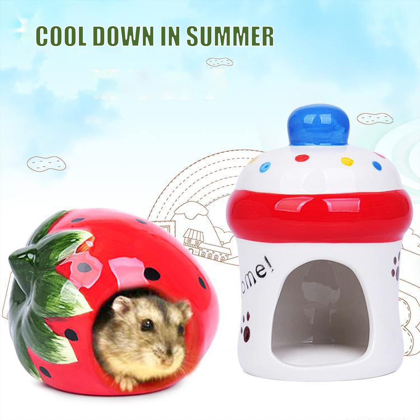 Besimple small-pets-decoration adds charm to cages while offering a safe private corner