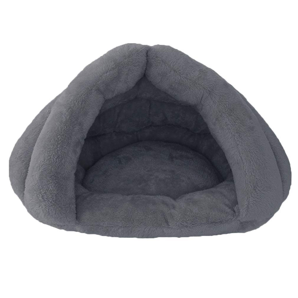 Beskie Pet Tent Cave Bed inside view highlights warm fleece for snug naps.