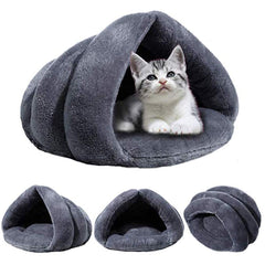 Beskie Pet Tent Cave Bed close up emphasizes plush soft fleece texture.