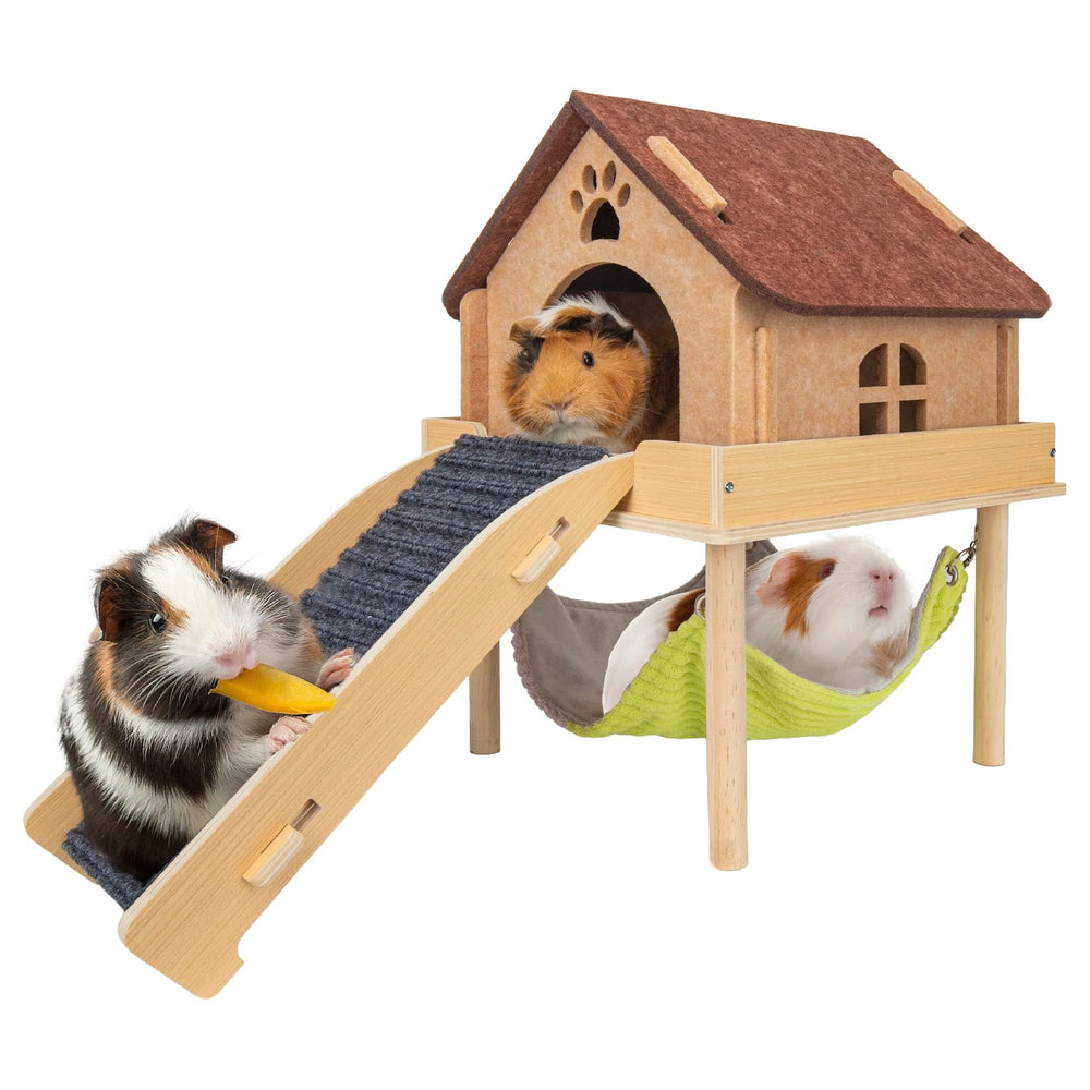 BESNEW 3in1 guinea pig hammock assembly shows space-saving multi-use design for small cages.