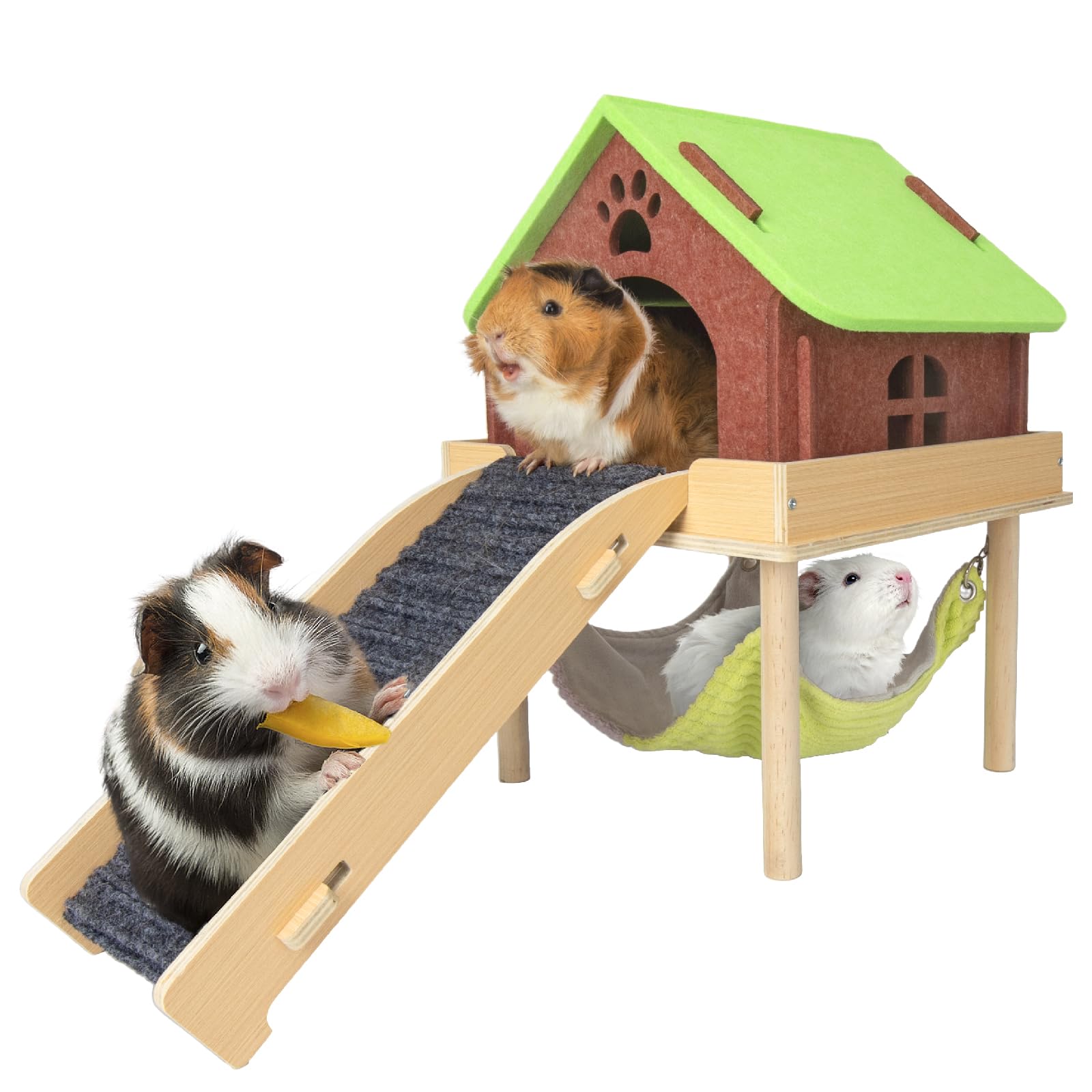 BESNEW 3in1 guinea pig hammock provides cozy resting space for small pets
