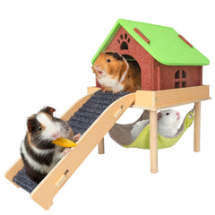 BESNEW 3in1 guinea pig hammock provides cozy resting space for small pets
