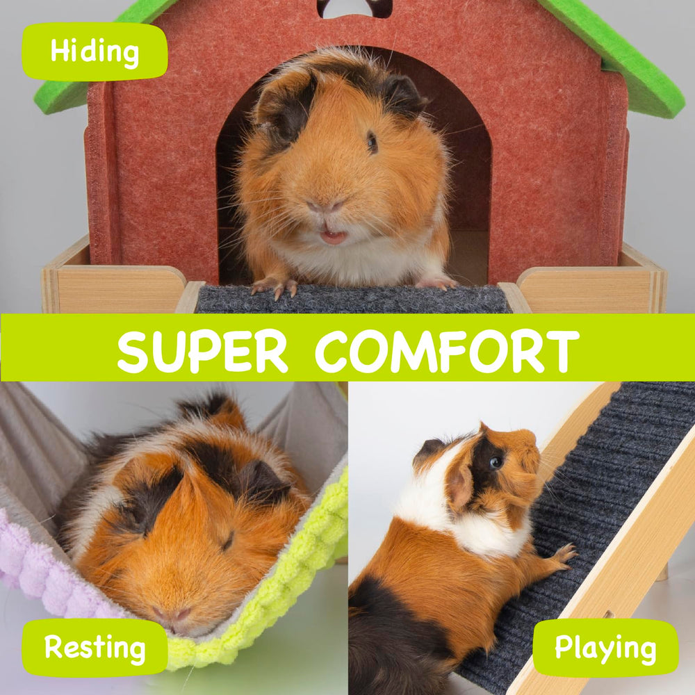 BESNEW guinea pig platform offers elevated view and exploration area