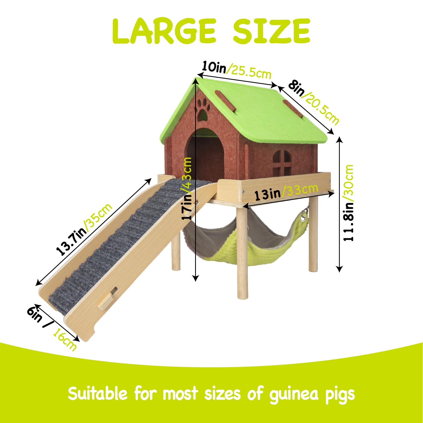 BESNEW guinea pig stairs with felt pads support easy climbing