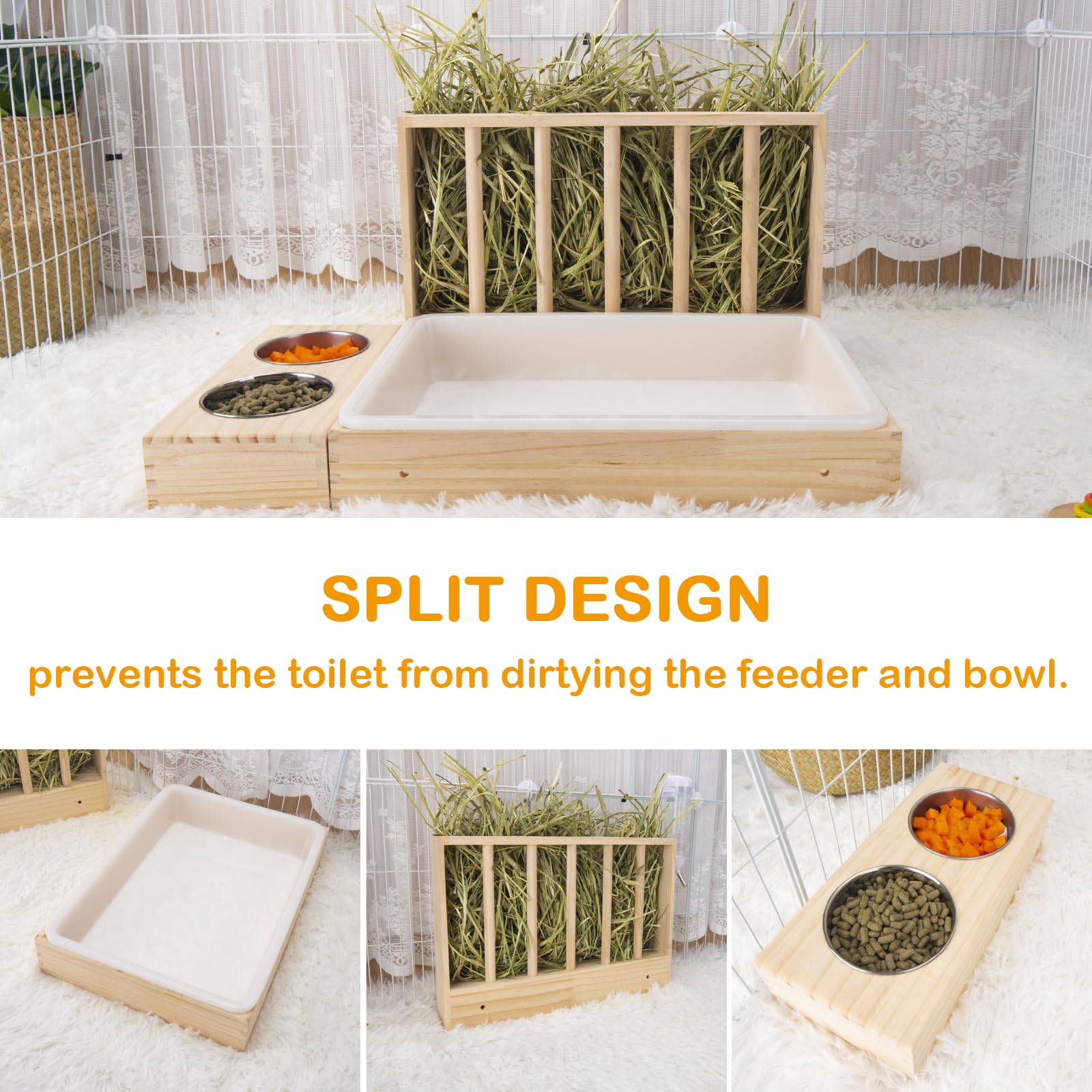 BESNEW durable wood and PVC construction withstands chewing and scratching.