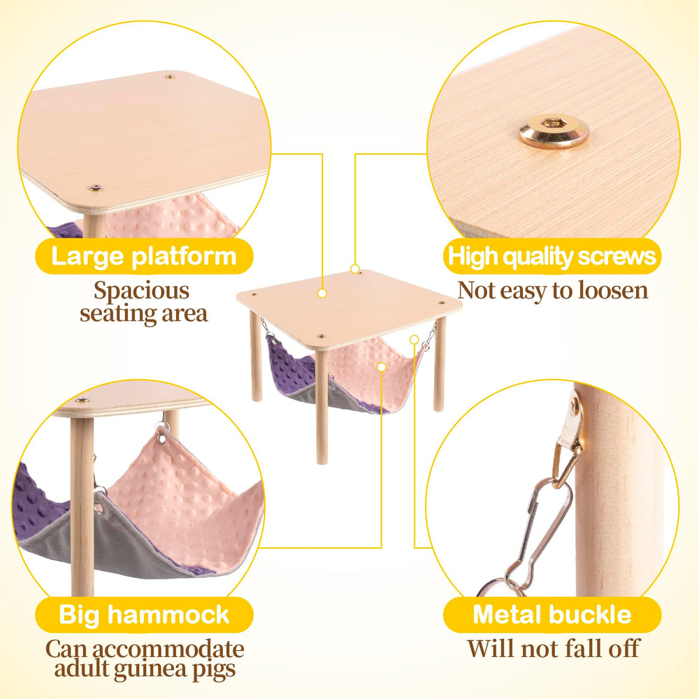BESNEW guinea pig hammock assembly steps image demonstrates quick, simple setup.