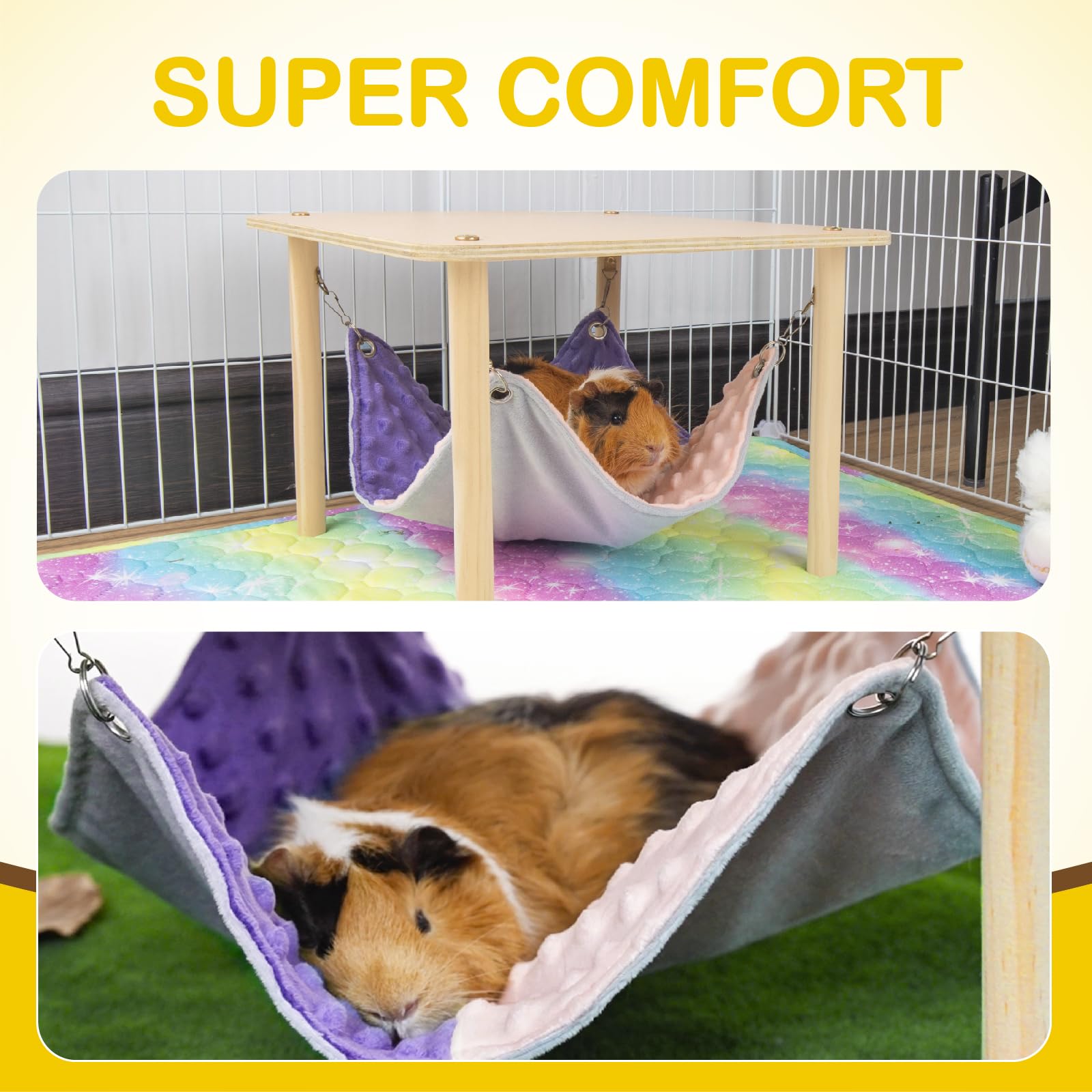 BESNEW guinea pig hammock fabric close-up shows soft, easy to clean material.