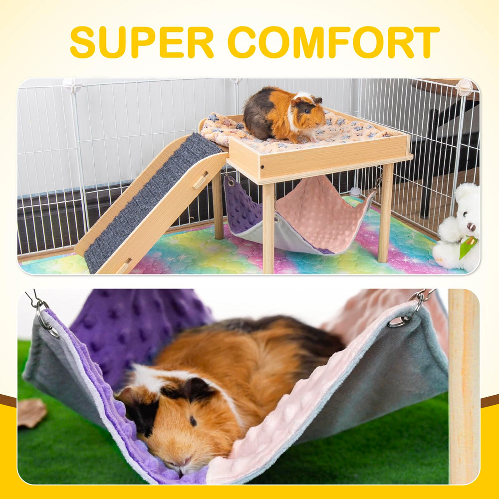 BESNEW guinea pig hammock metal hook attachment demonstrates secure hanging.