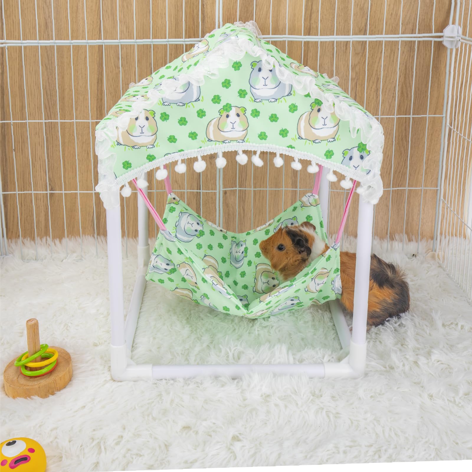 BESNEW guinea pig hammock PVC holder prevents gnawing for pet safety