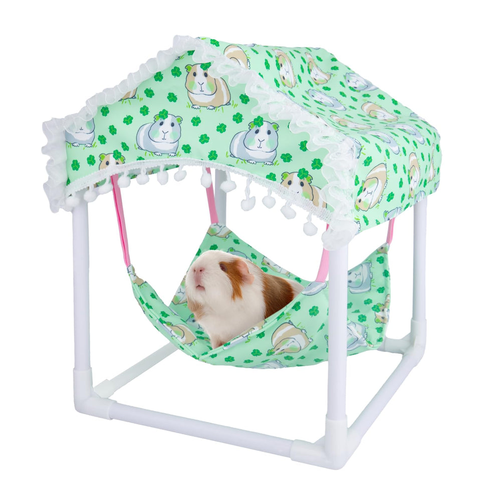 BESNEW guinea pig hammock stand shows sturdy support for safe resting