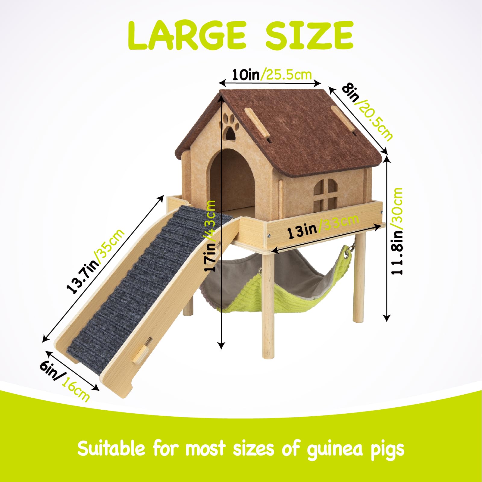 BESNEW guinea pig stairs with felt pads enable easy, safe climbing.