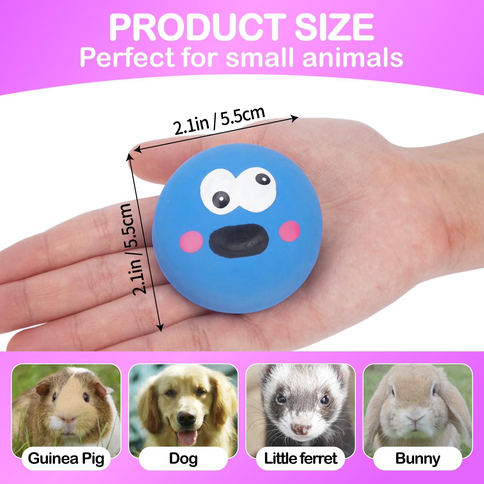 BESNEW small-dog squeaker ball ideal for fetch and teething sessions.