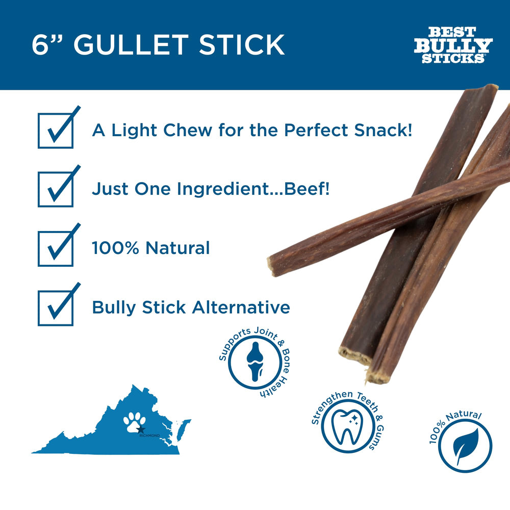 Best Bully Sticks gullet sticks close-up highlighting hollow texture for gentle chewing
