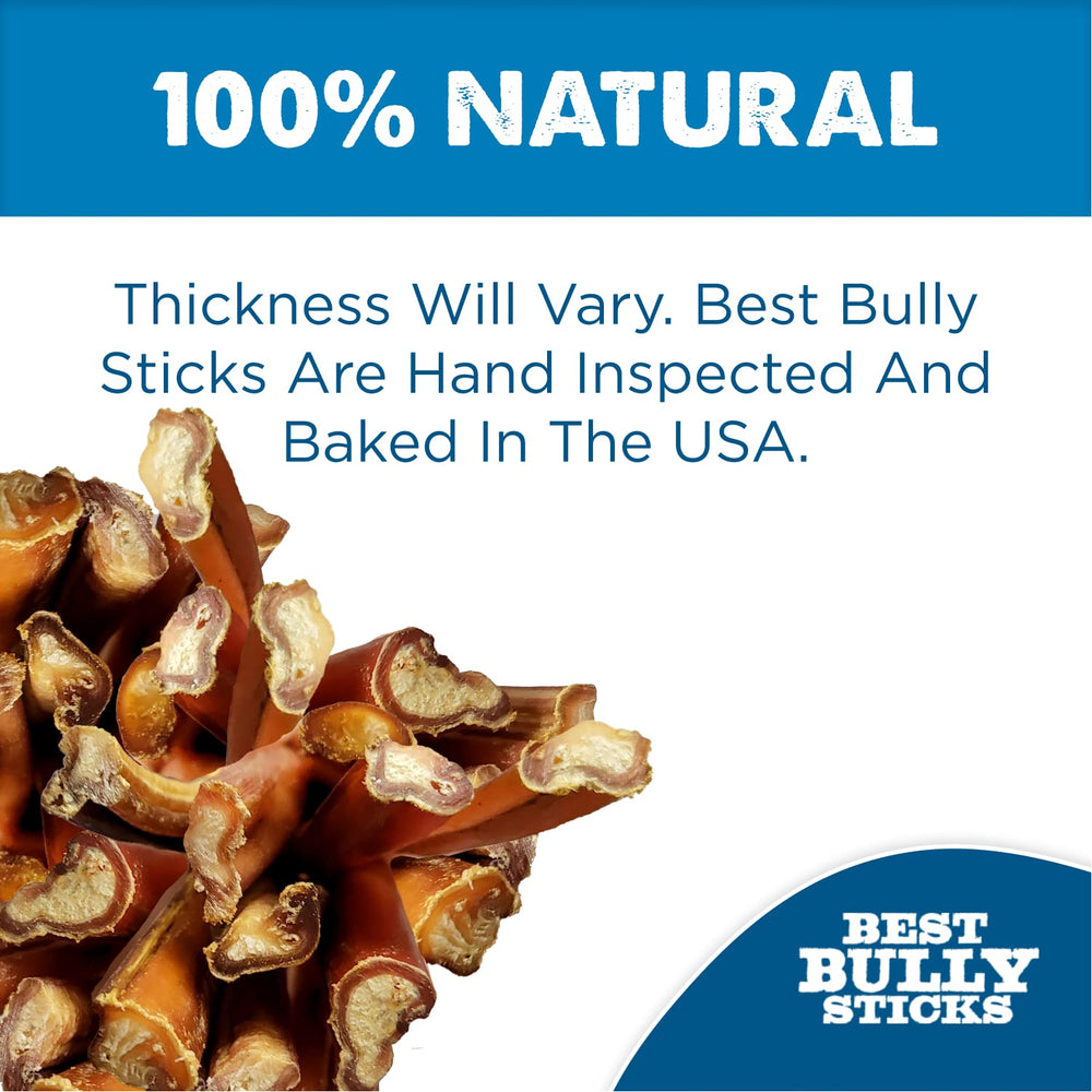 Best Bully Sticks grass-fed beef chew highlighting 100% beef and grain-free ingredients.
