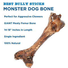 Best Bully Sticks Meaty Monster Jumbo Bone dog-chew close-up highlights dense, durable texture