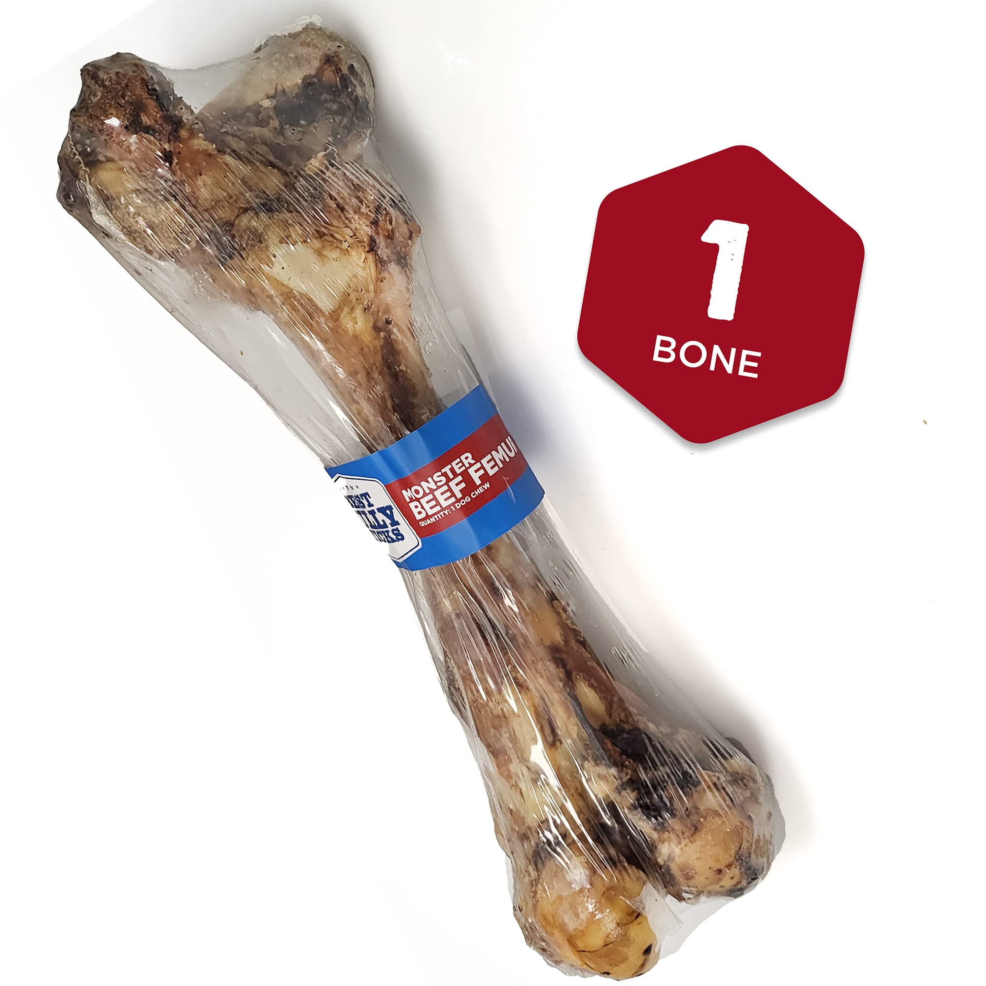Best Bully Sticks Meaty Monster Jumbo Bone length emphasizes long-lasting chew for big dogs