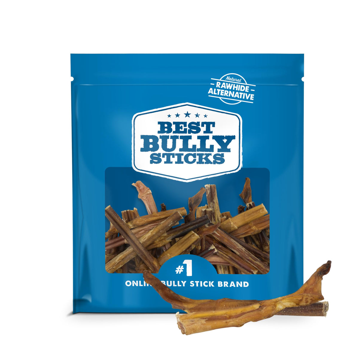 Best Bully Sticks odor-free junior bully stick close-up showing natural beef chew for dogs.