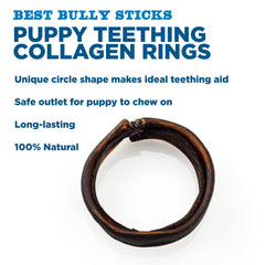 Best Bully Sticks teething rings textured design for puppies encouraging plaque scraping.