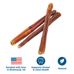 Best Bully Sticks 10-12 inch length shown as a large, durable chew