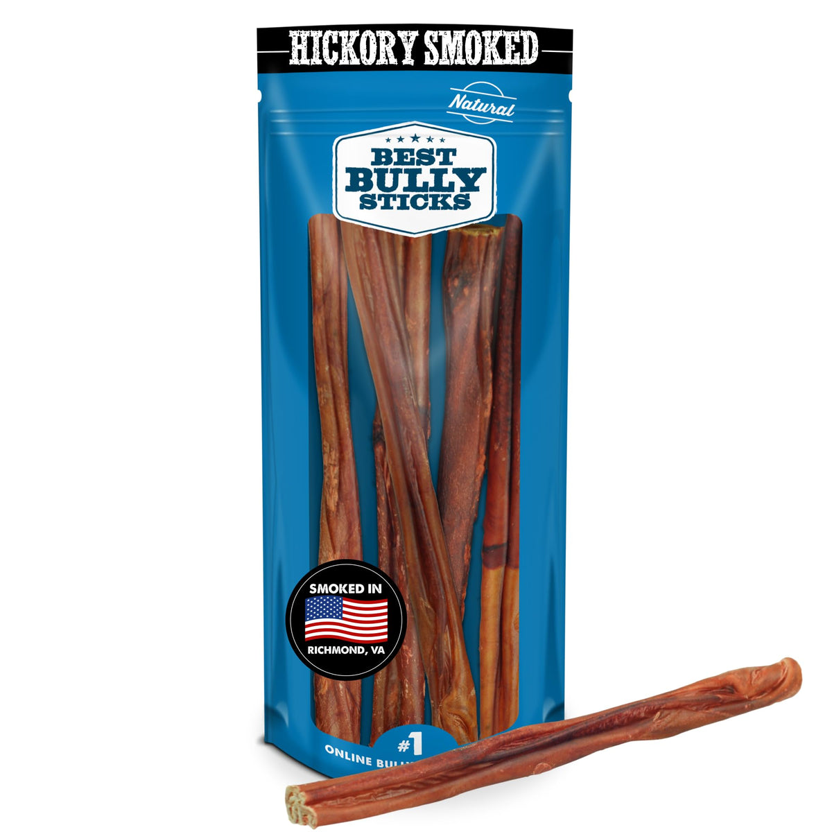 Best Bully Sticks smoked bully sticks pack front showing long-lasting dog chew