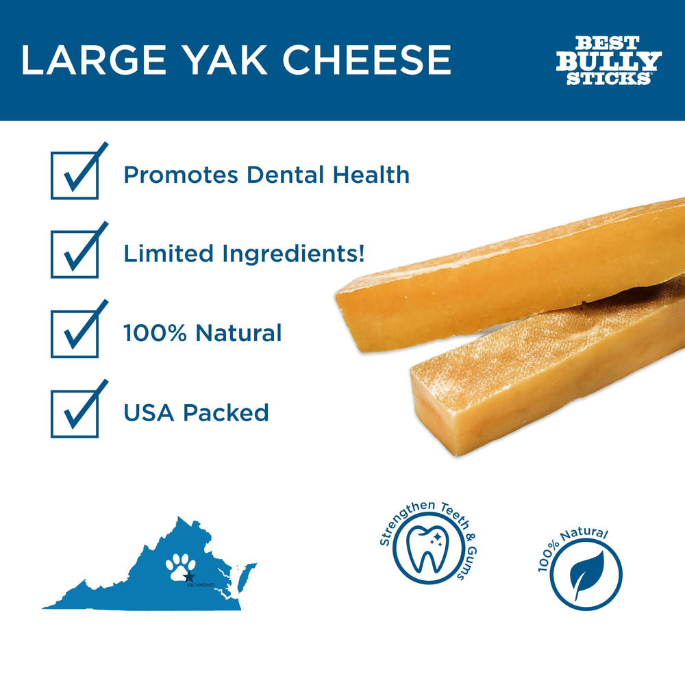 Best Bully Sticks yak cheese dog chew closeup showing durable texture.
