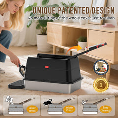 BEST JAJA stainless-steel grated platform reduces litter tracking.