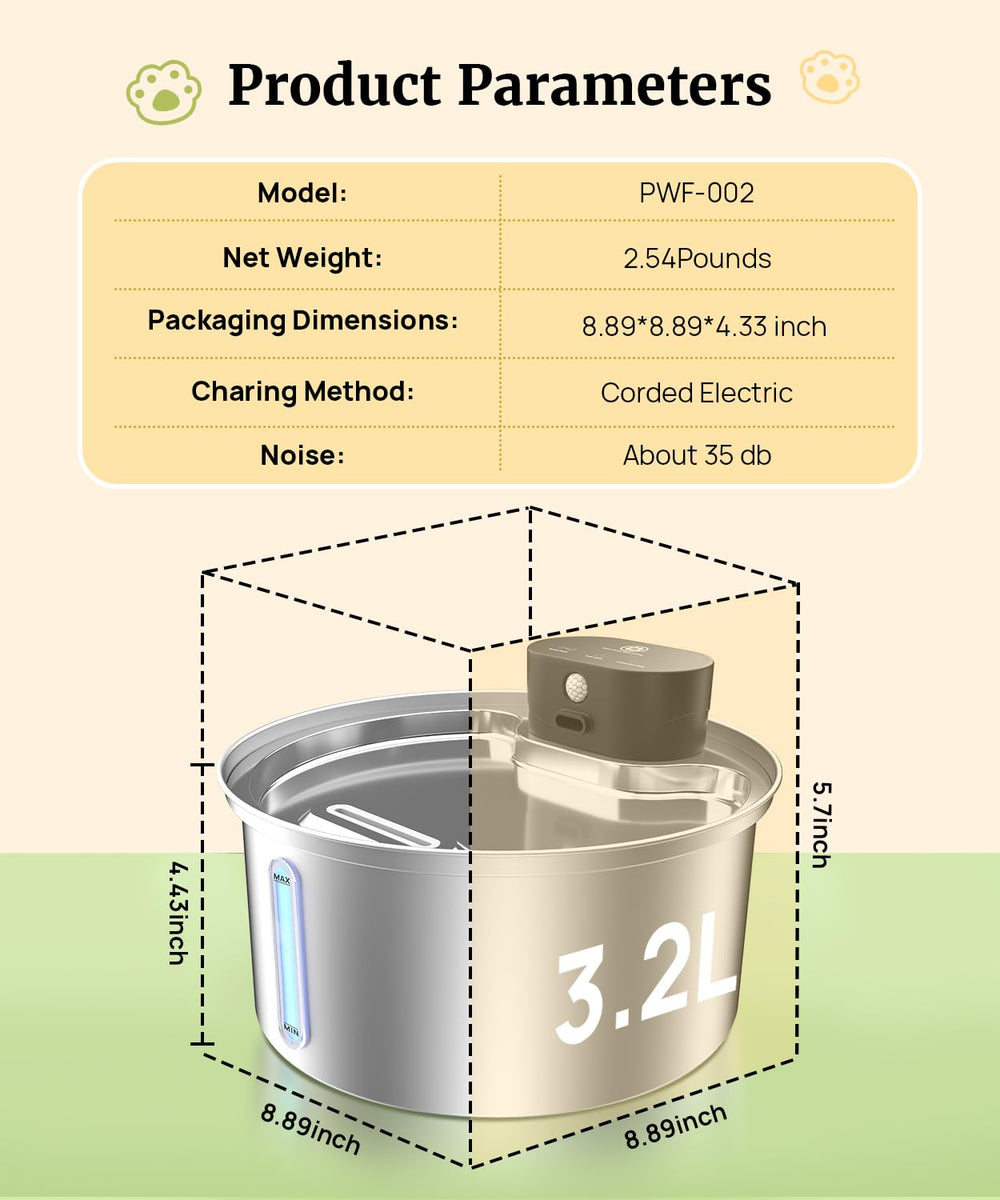 BEST JAJA large capacity 3.2L image reduces refills for multi-pet homes