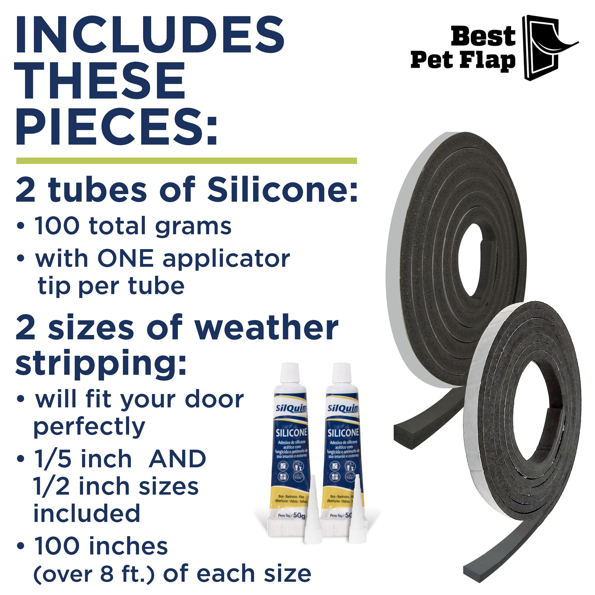 Best Pet Flap silicone tubes closeup show clear moisture barrier.