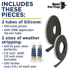 Best Pet Flap silicone tubes closeup show clear moisture barrier.