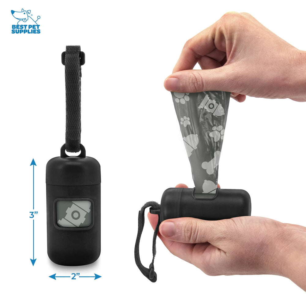 Best Pet Supplies 30-bag dispenser with durable plastic protects bags during travel.