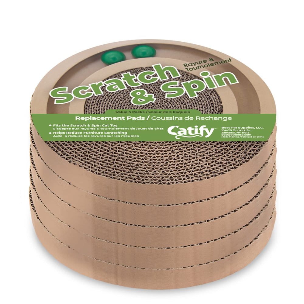Best Pet Supplies Catify scratcher inner track balls support mental stimulation during solo play sessions.