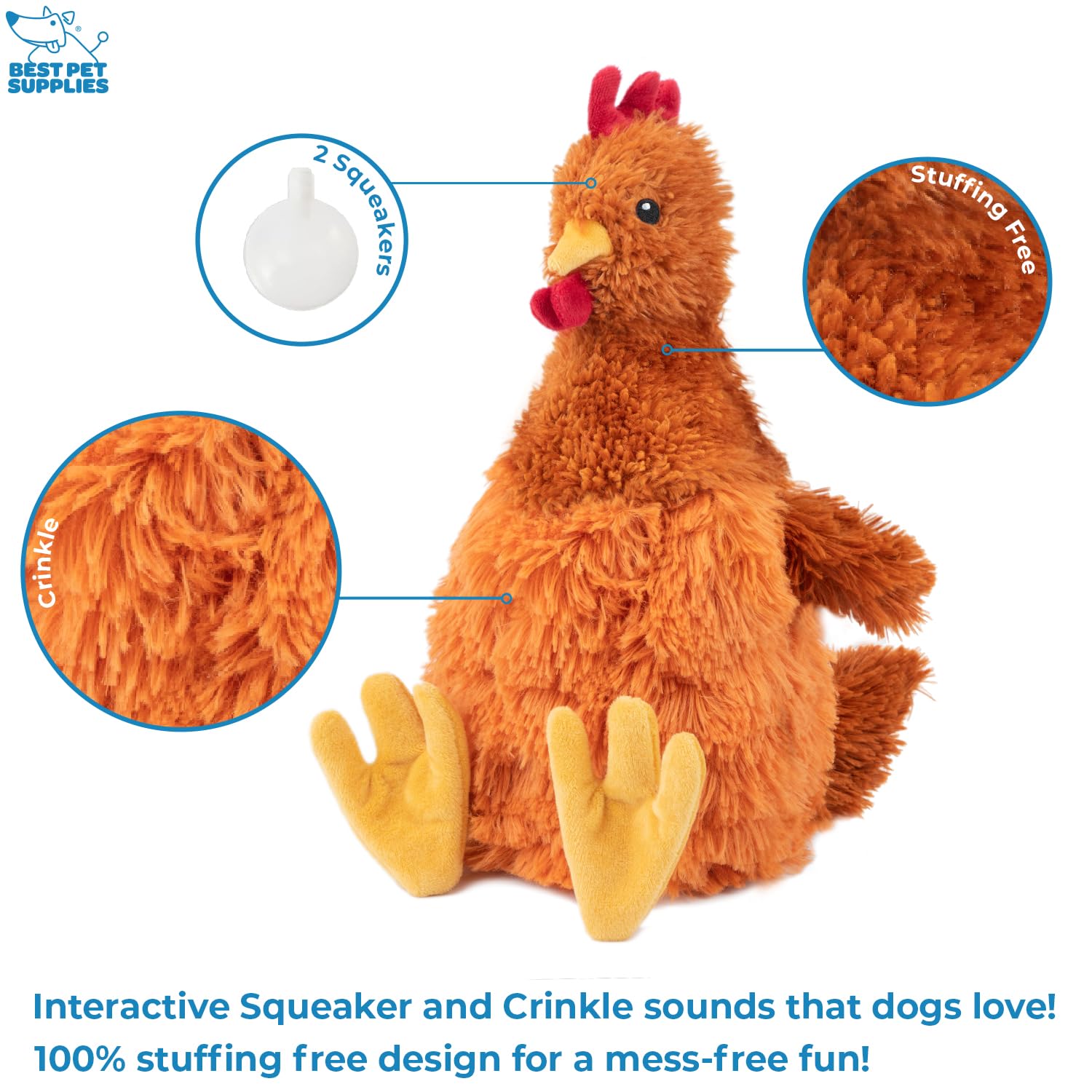 Best Pet Supplies interactive dog toy with squeaks and crinkle legs for engaging play.