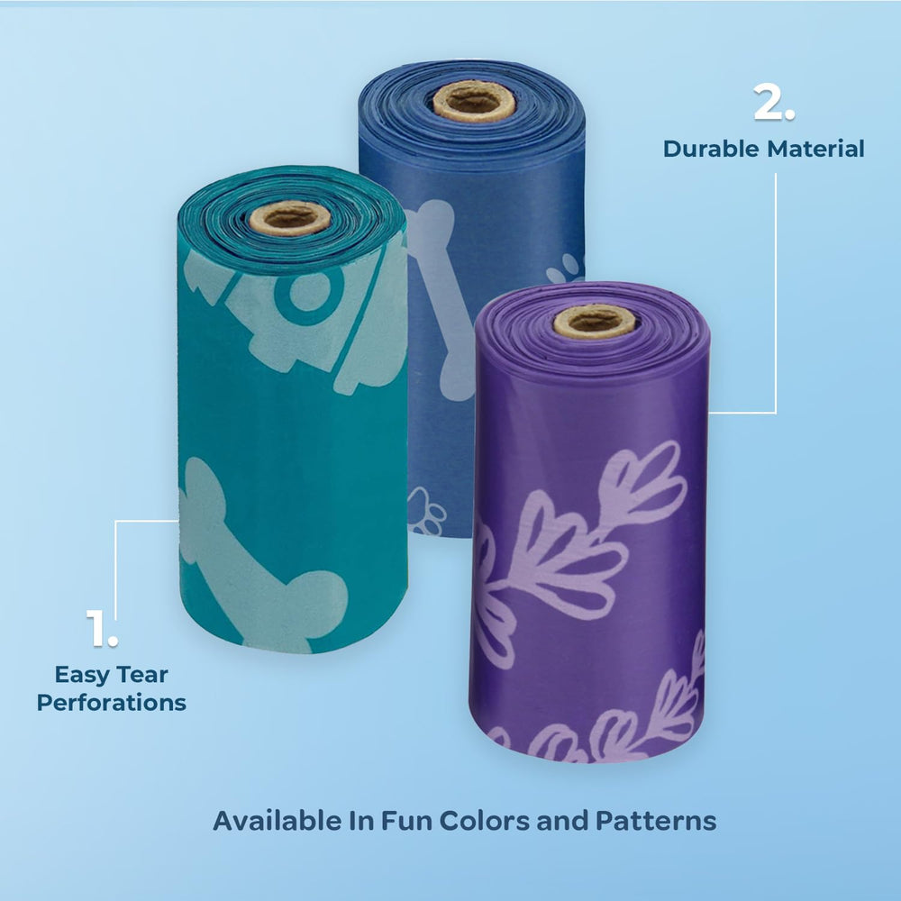 Best Pet Supplies leak-resistant poop bags close-up demonstrating mess containment on walks.