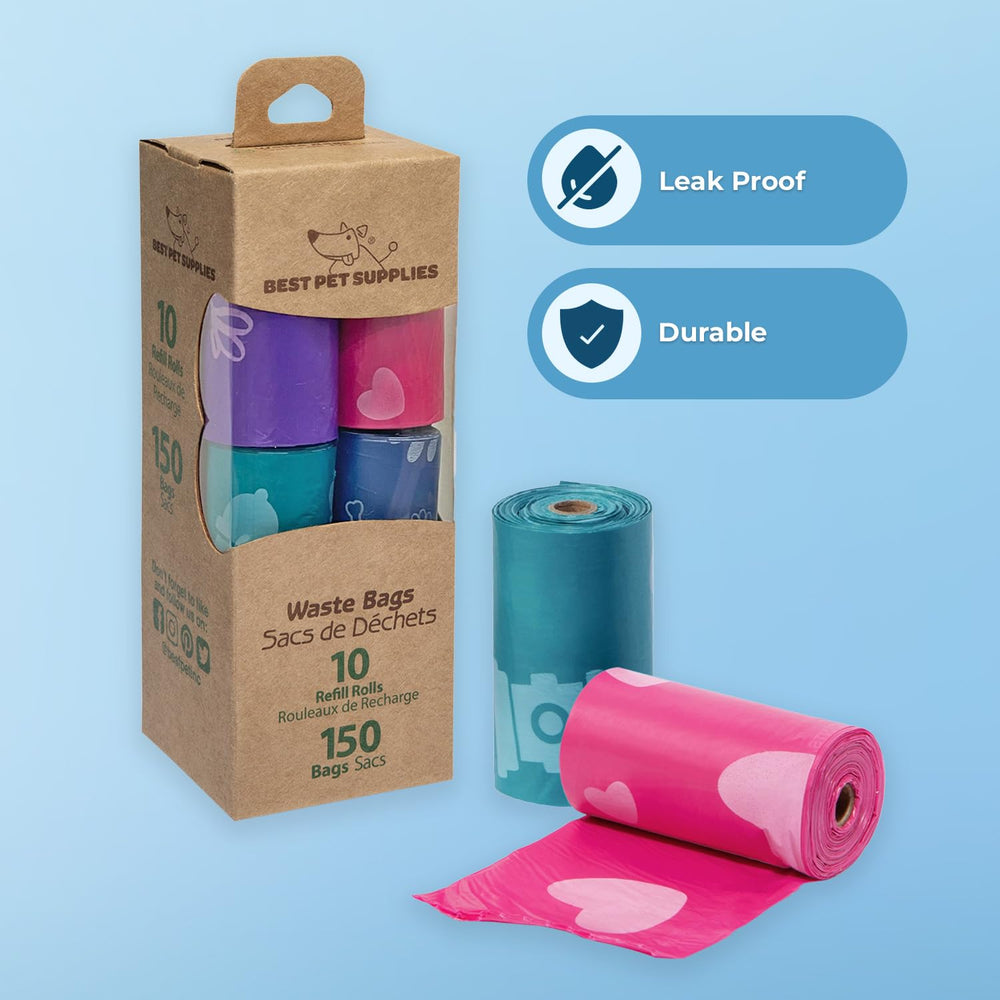 Best Pet Supplies tear-resistant poop bags pack highlights durability during quick pulls.