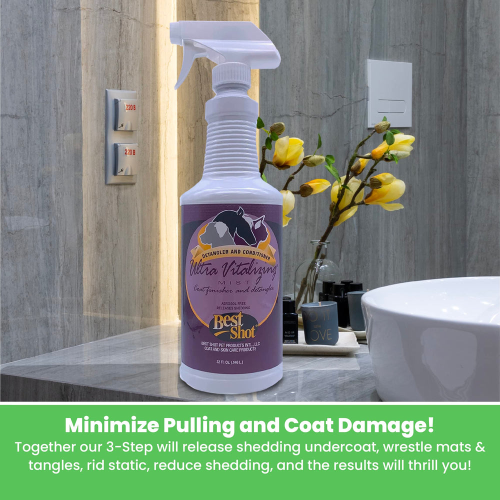 Best Shot dandruff removal with Coat Release Technology improves coat cleanliness.
