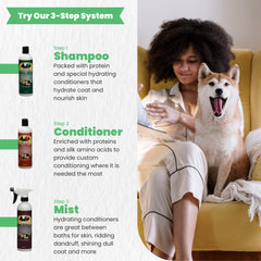 Best Shot Moisturizing Conditioner leaves a silky coat after use.