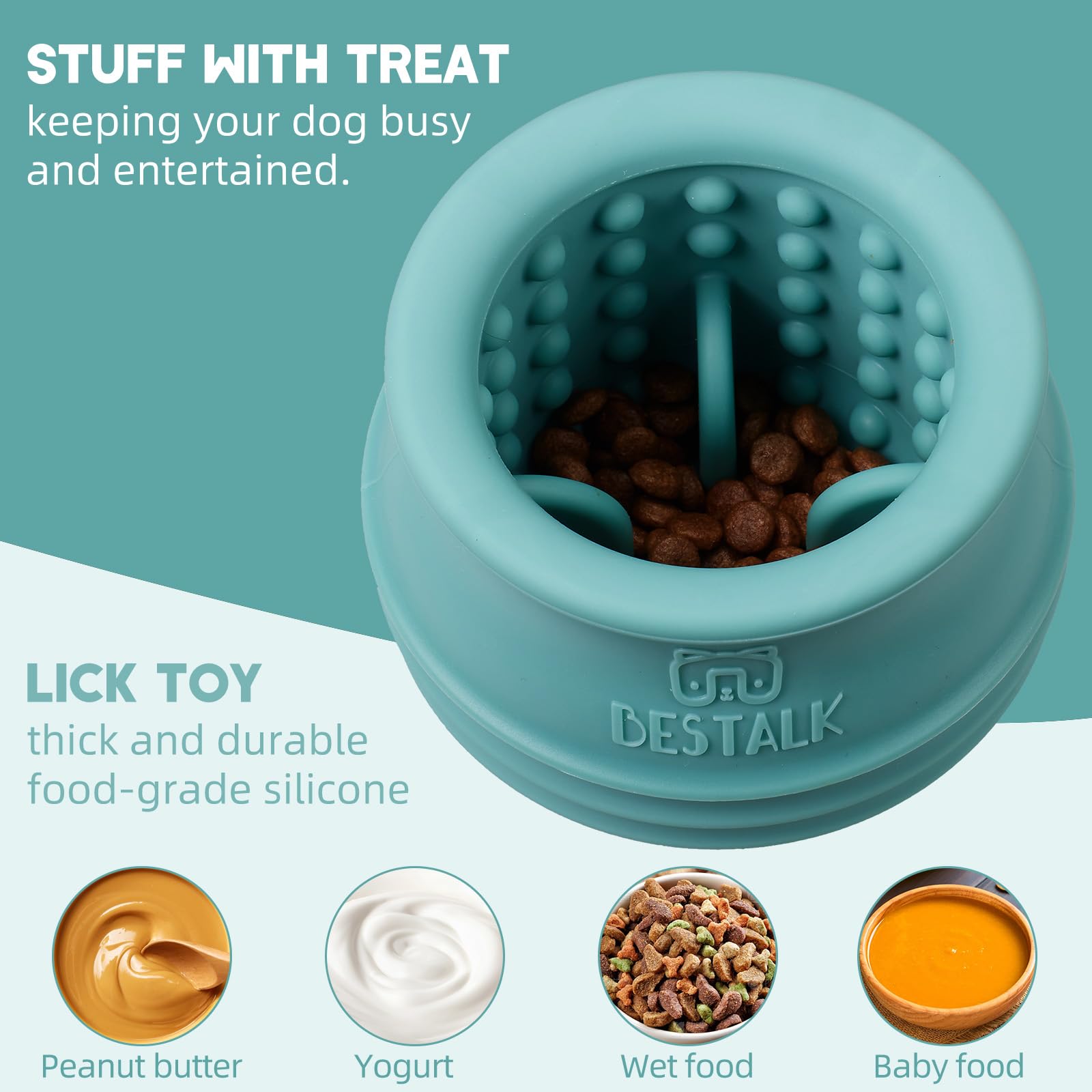 Bestalk dog enrichment toy dishwasher-safe silicone for easy cleanup