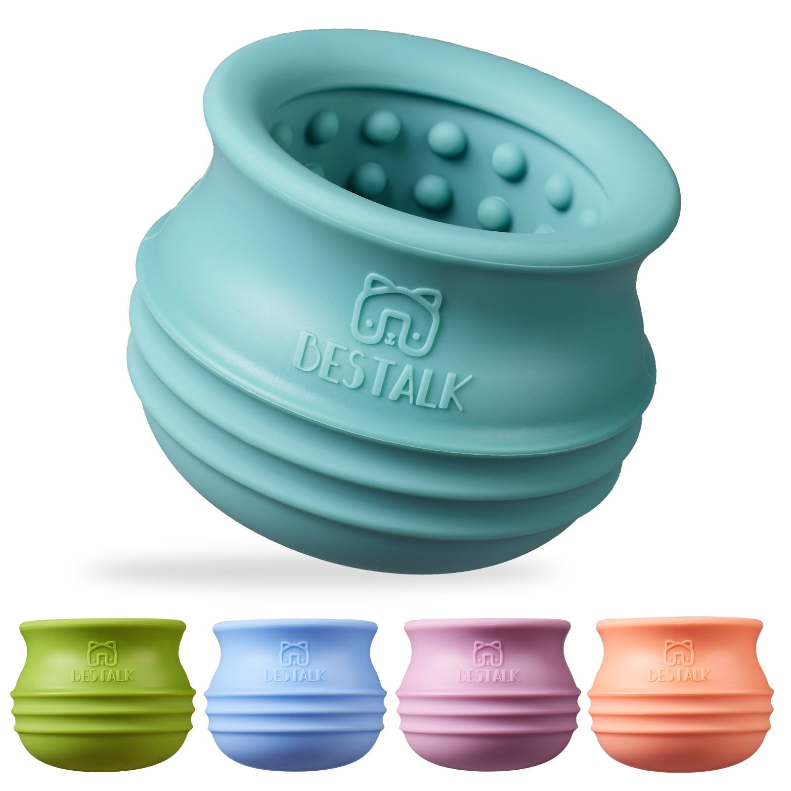 Bestalk dog enrichment toy wobble shown during interactive play with treats