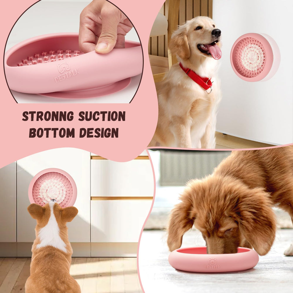 Bestalk dog lick bowl BPA-free silicone keeps pets safe during feeding.