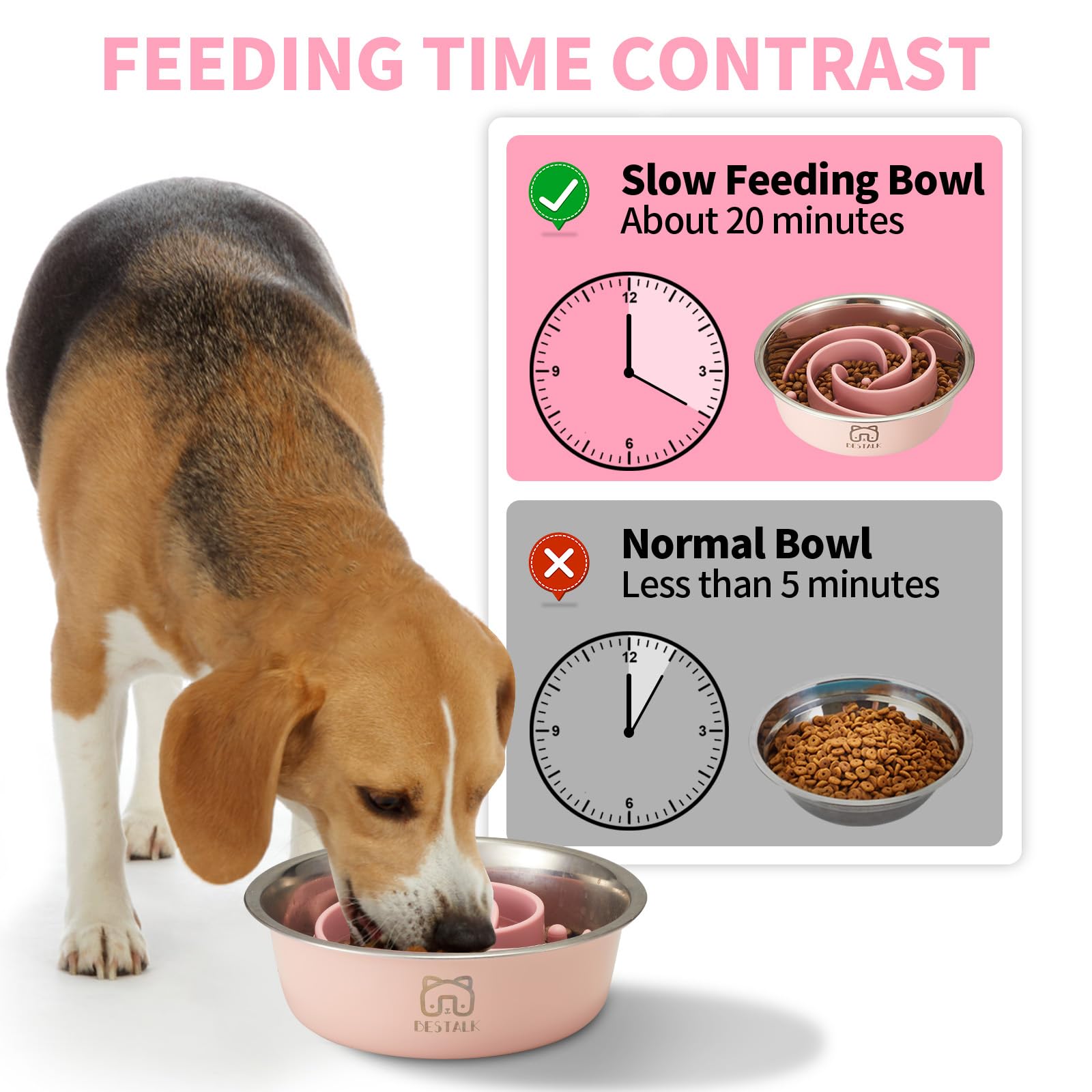Bestalk non-slip silicone base under bowl preventing spills during meals.