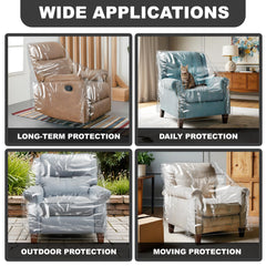 Besti plastic recliner armchair cover close-up shows tear-proof vinyl.